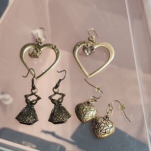 Juicy Couture Gold Heart and Dress Earrings